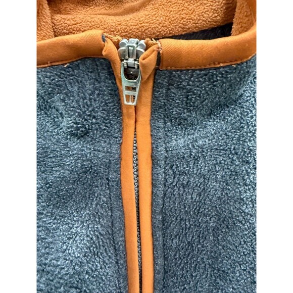 Vintage Perry Ellis Fleece Jacket 1/4 Zip Orange Grey Mens Size Large - Picture 3 of 8